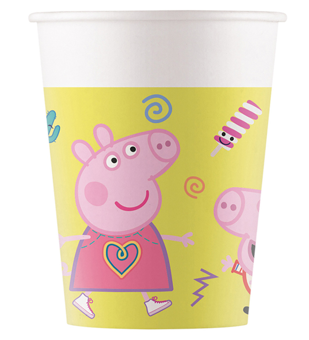 Decorata Party Papkrus - 8-pak - 200 ml - Peppa Pig Messy Play