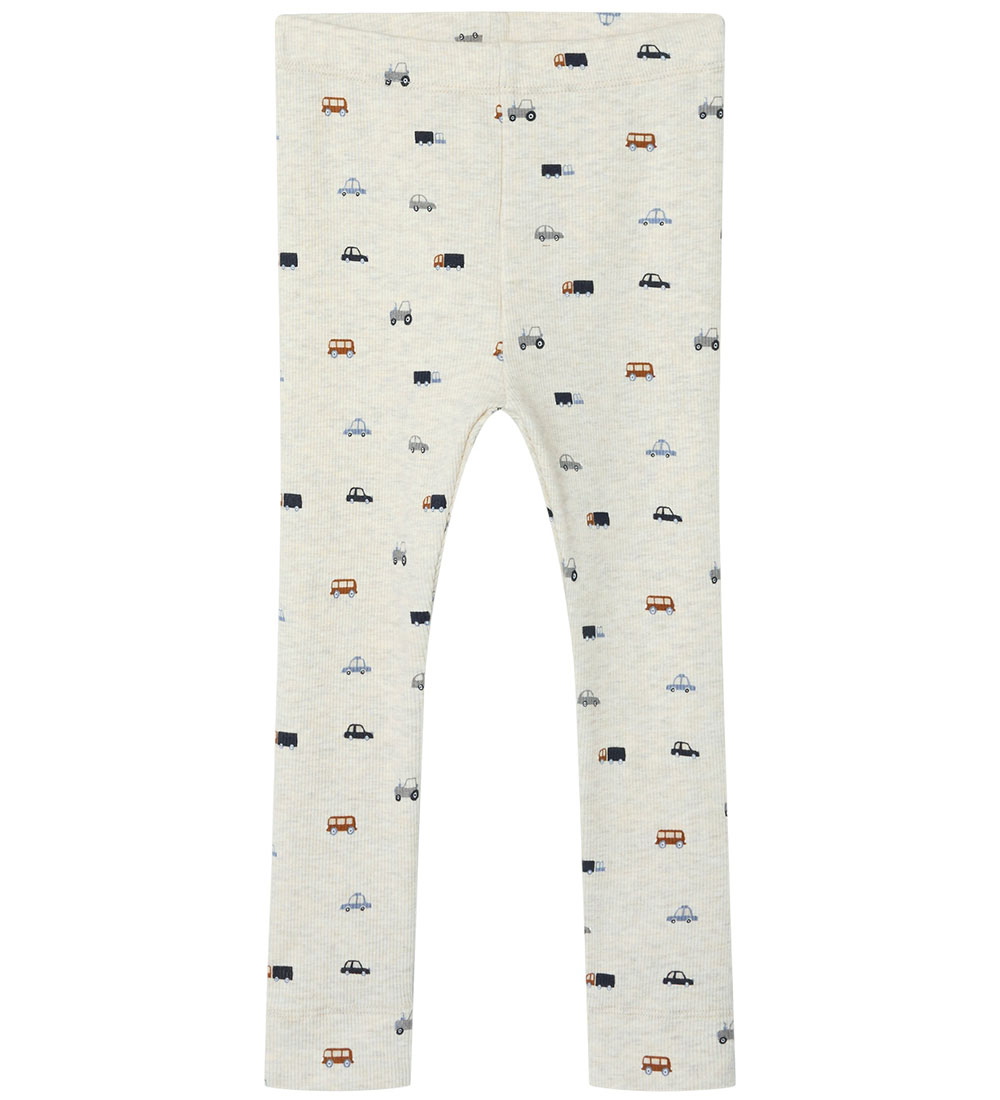 Name It Leggings - Rib - NmmDabu - Peyote Melange m. Køretøjer