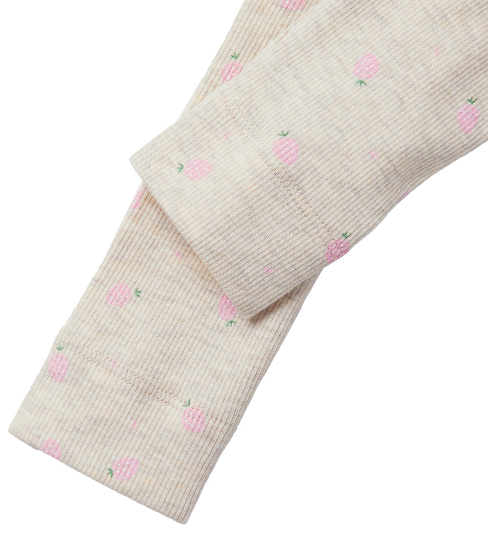 Name It Leggings - Rib - NmfDabua - Peyote Melange m. Jordbær