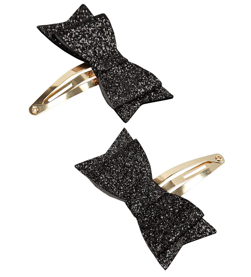 Sofie Schnoor Hårspænder - 2-pak - 5 cm - Sort m. Glimmer