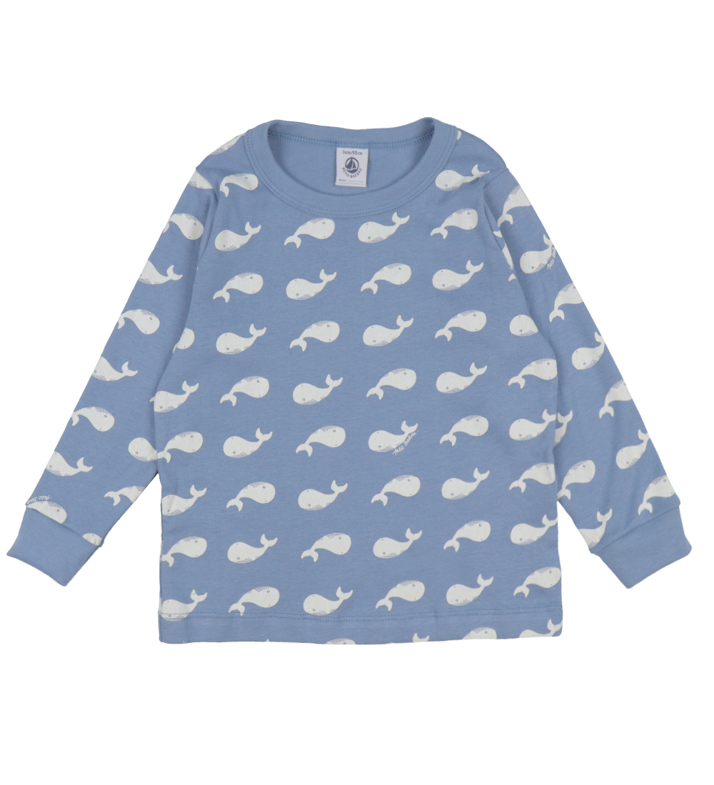 Petit Bateau Nattøj - Blå m. Hvaler