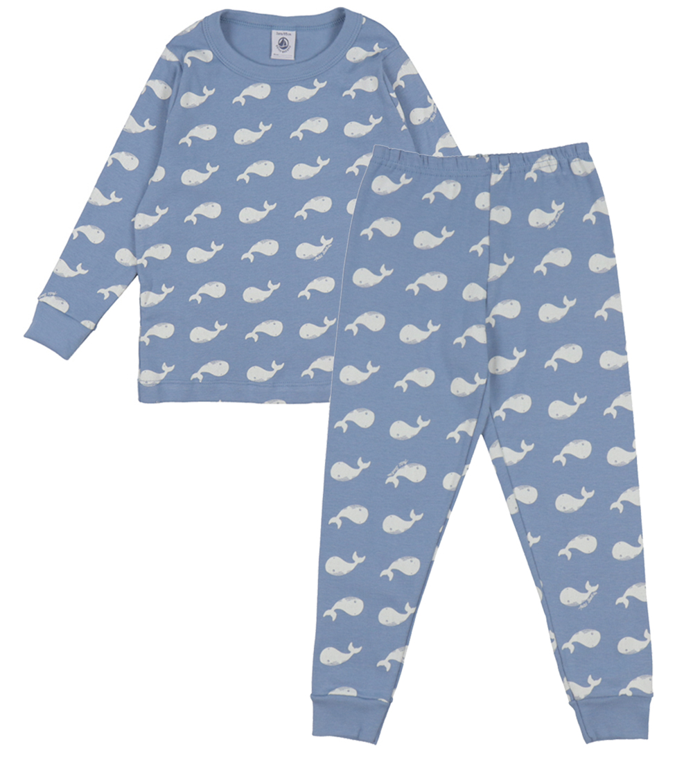 Petit Bateau Nattøj - Blå m. Hvaler
