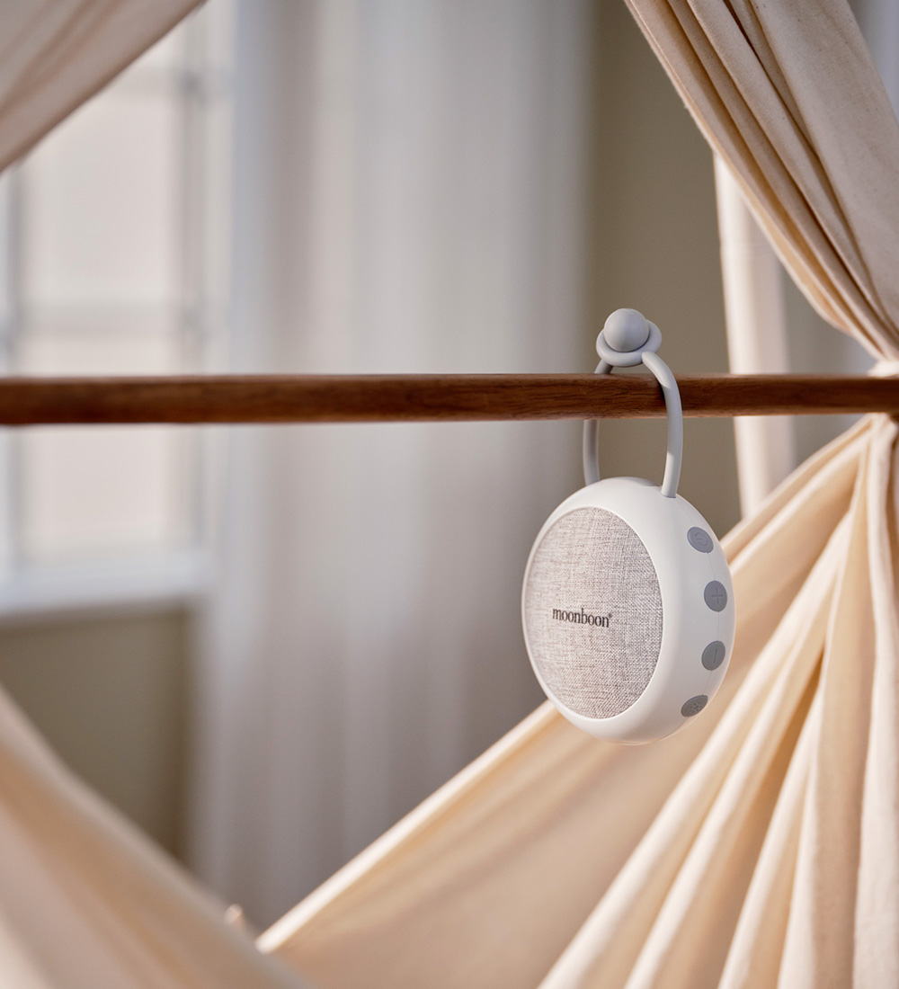 Moonboon White Noise Speaker m. Lyd/Lys - White Cream