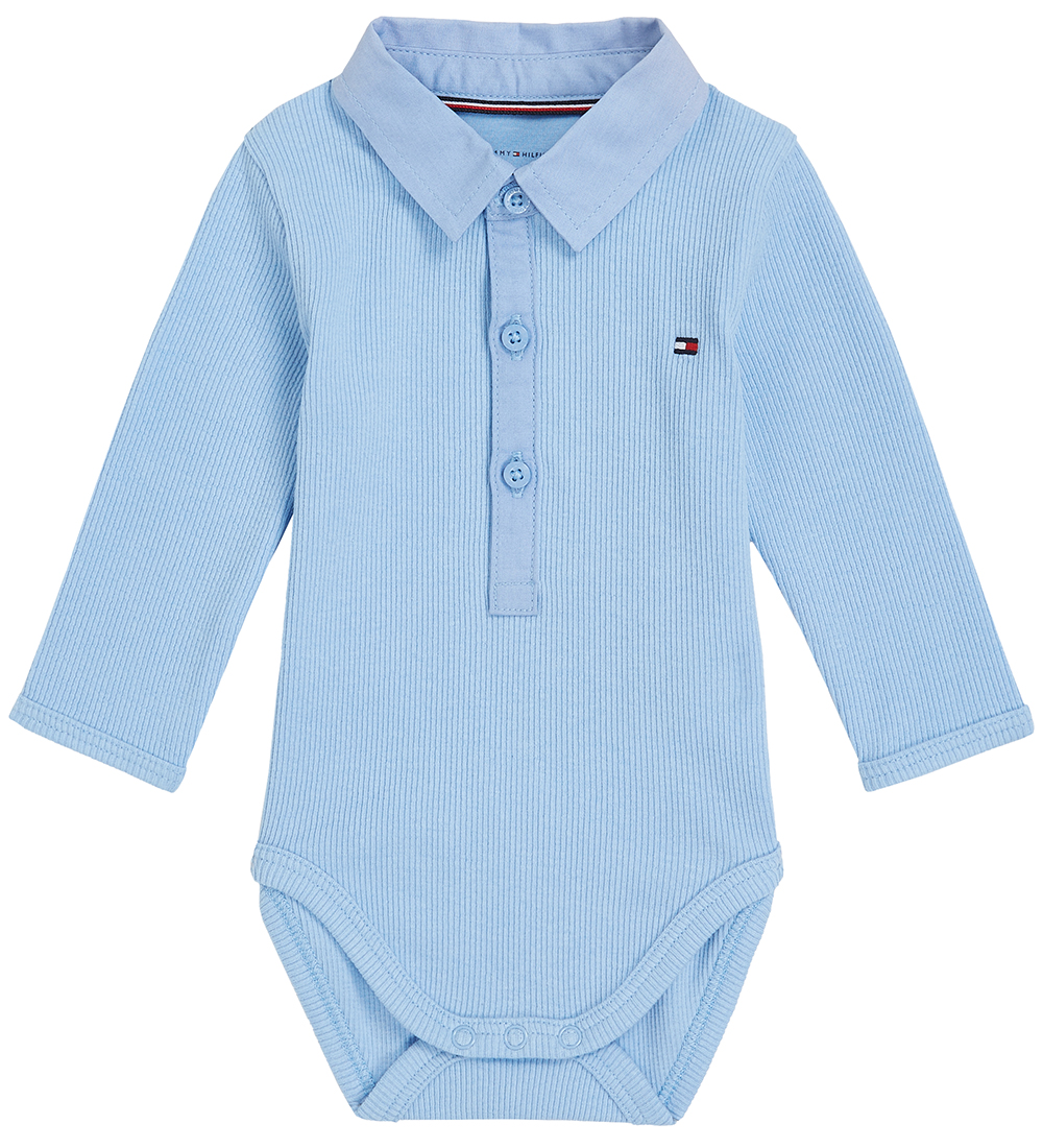Tommy Hilfiger Polobody l/æ - Rib - Vessel Blue