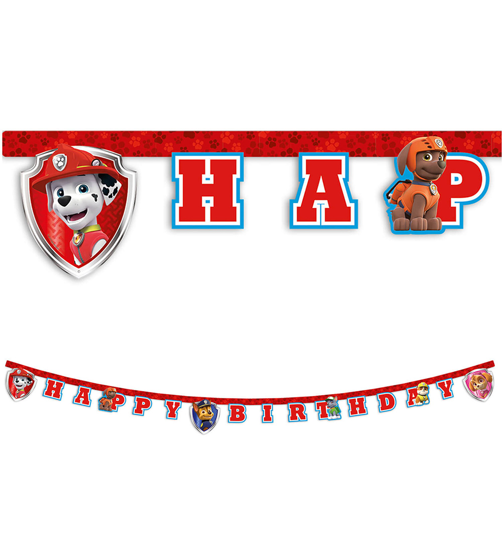 Decorata Party Happy Birthday Banner - Paw Patrol Ready For Acti