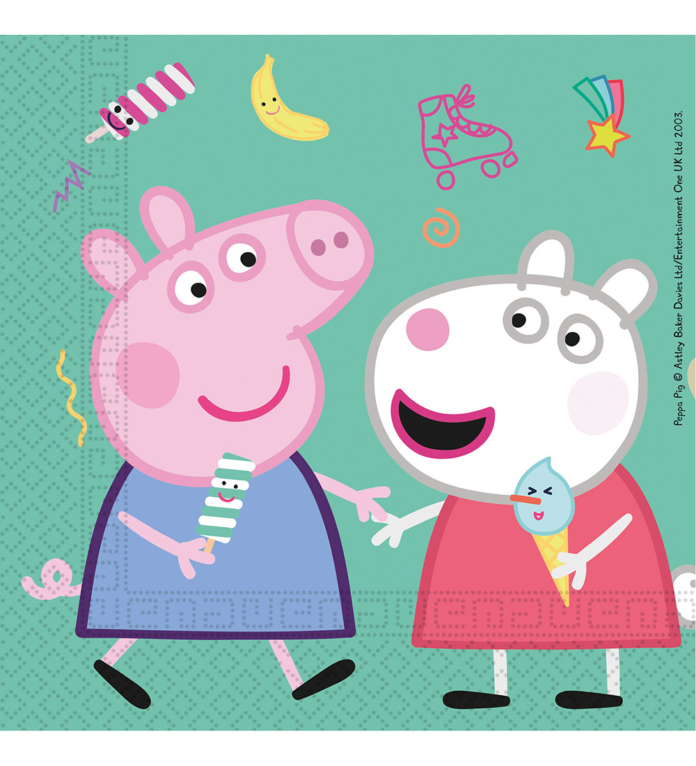 Decorata Party Servietter - 20-pak - 33x33 cm - Peppa Pig Messy