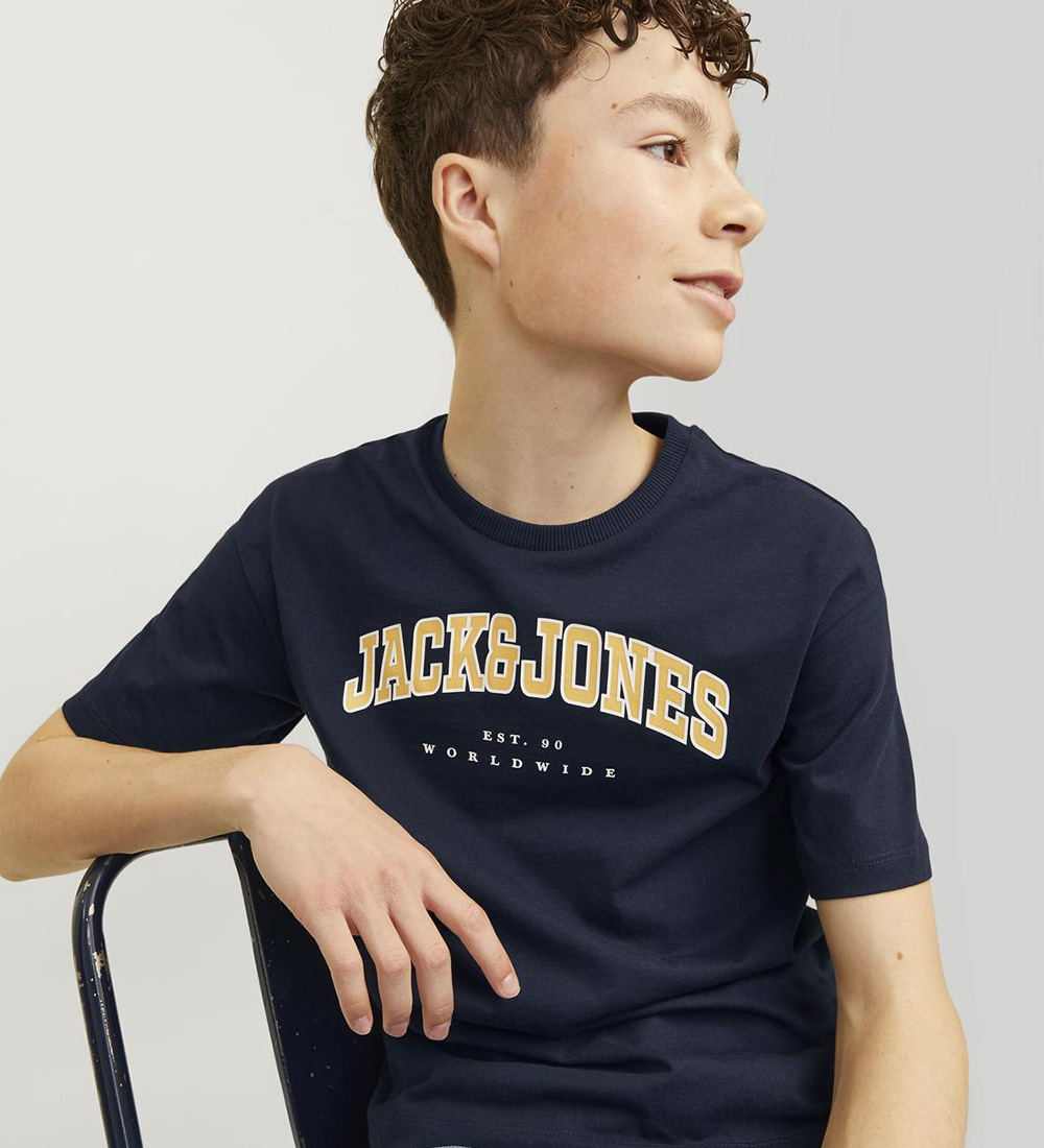 Jack & Jones T-shirt - JjeCaleb - Navy Blazer