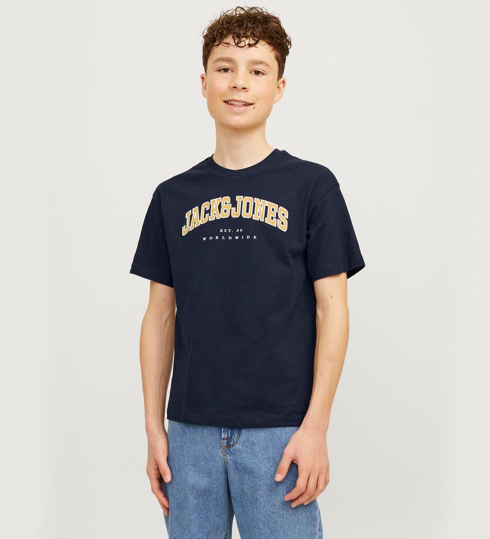 Jack & Jones T-shirt - JjeCaleb - Navy Blazer