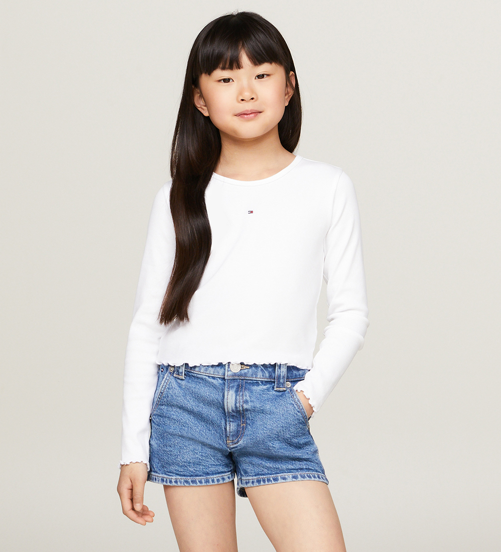 Tommy Hilfiger Bluse - Rib - Essential - Hvid