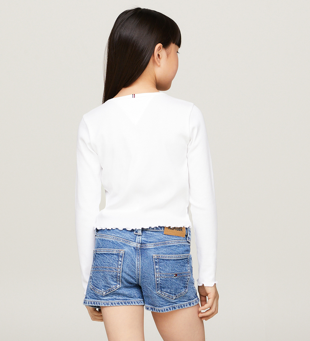Tommy Hilfiger Bluse - Rib - Essential - Hvid