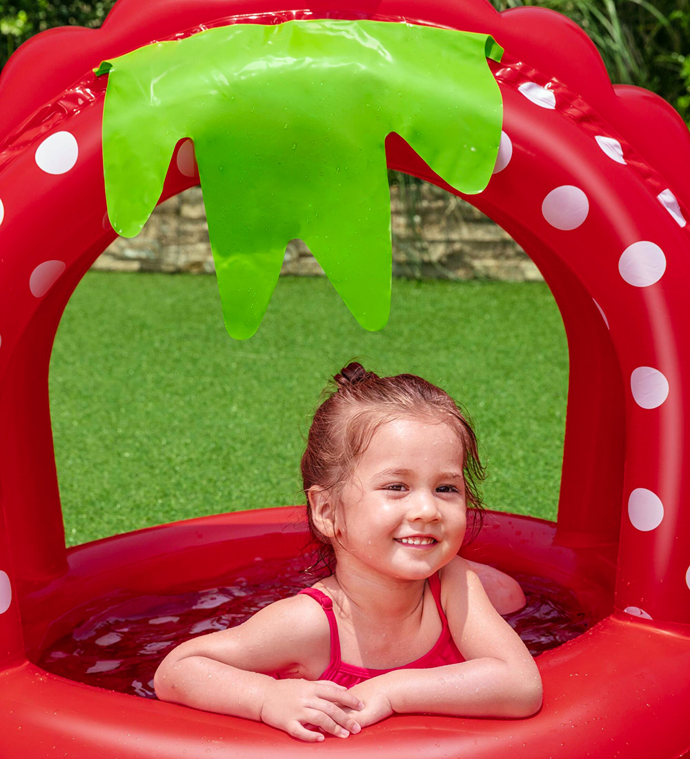 Bestway Badebassin m. Skygge - 91x91 cm - Very Berry