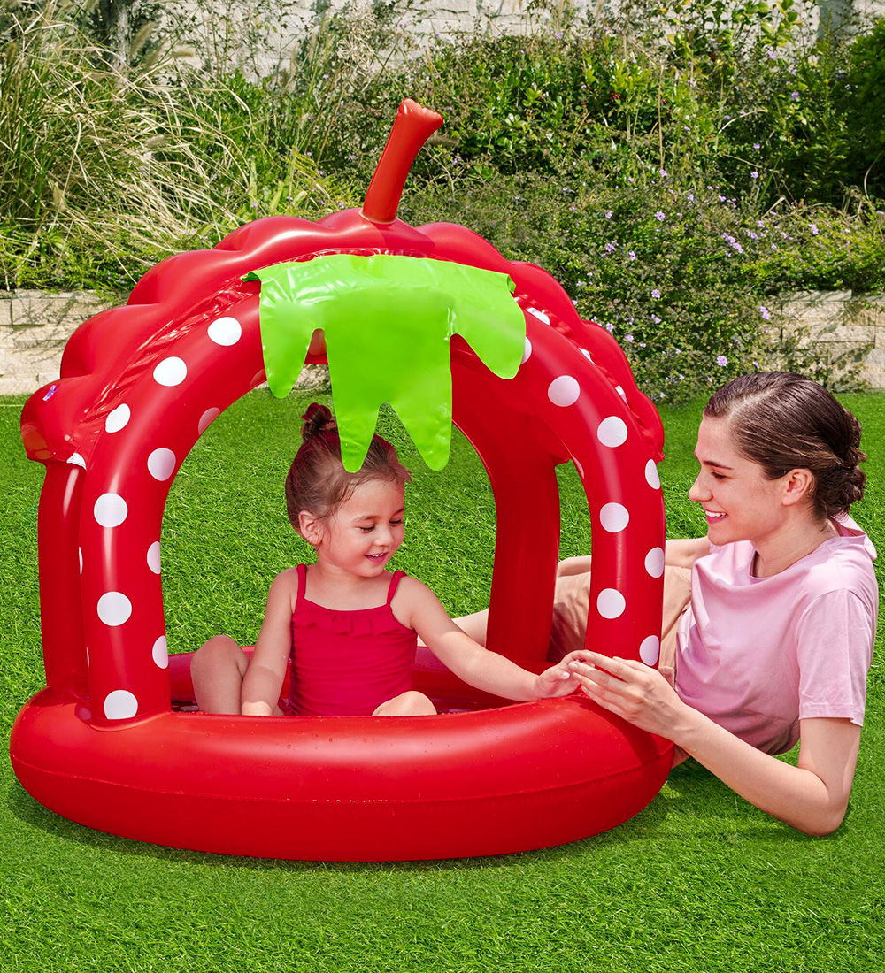 Bestway Badebassin m. Skygge - 91x91 cm - Very Berry