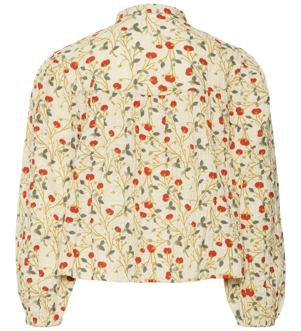 Vero Moda Girl Bluse - VmBia - Oyster Gray/Tomato