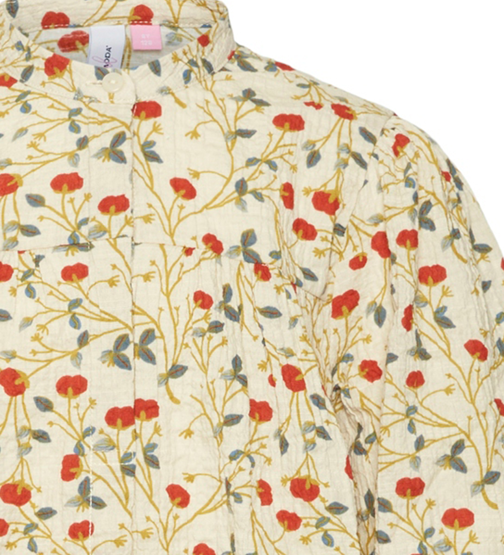 Vero Moda Girl Bluse - VmBia - Oyster Gray/Tomato