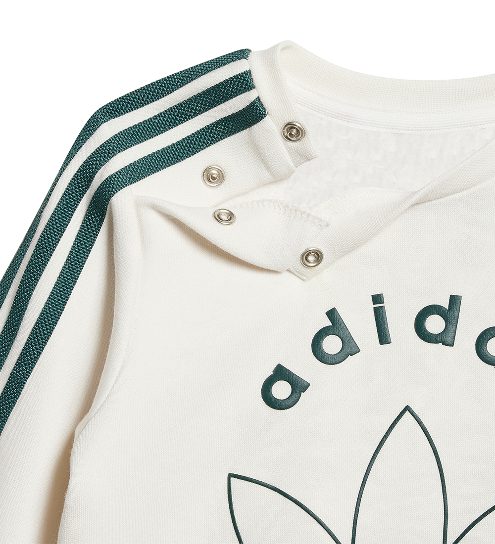 adidas Originals Sweatsæt - Crew - Hvid/Grøn