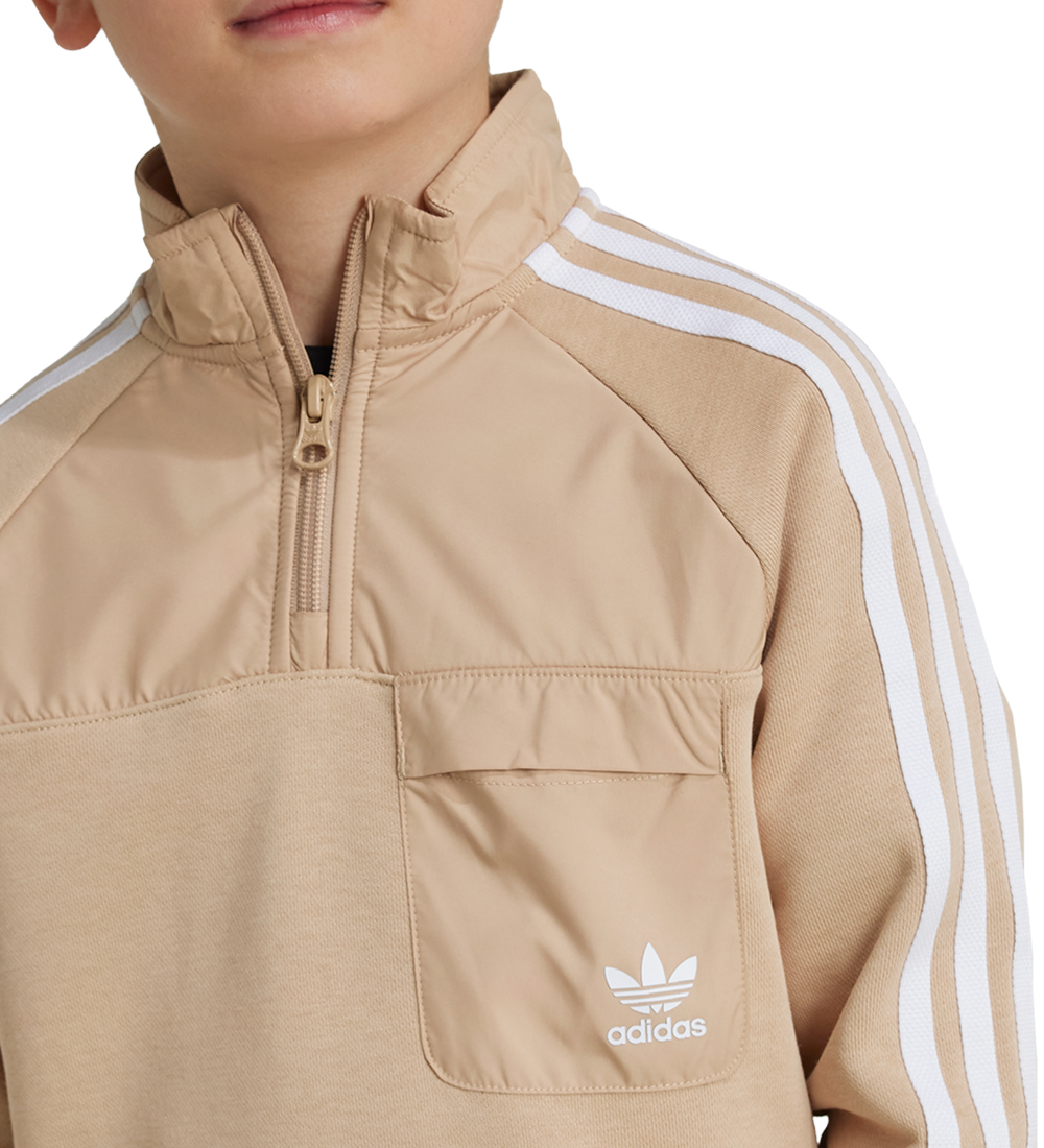 adidas Originals Træningssæt - Crew set HZ - Beige/Hvid