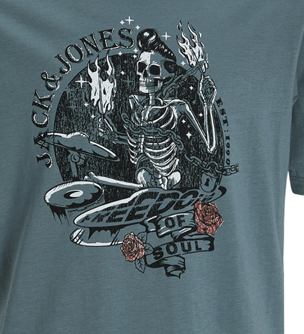 Jack & Jones T-Shirt - JjSkull - Goblin Blue