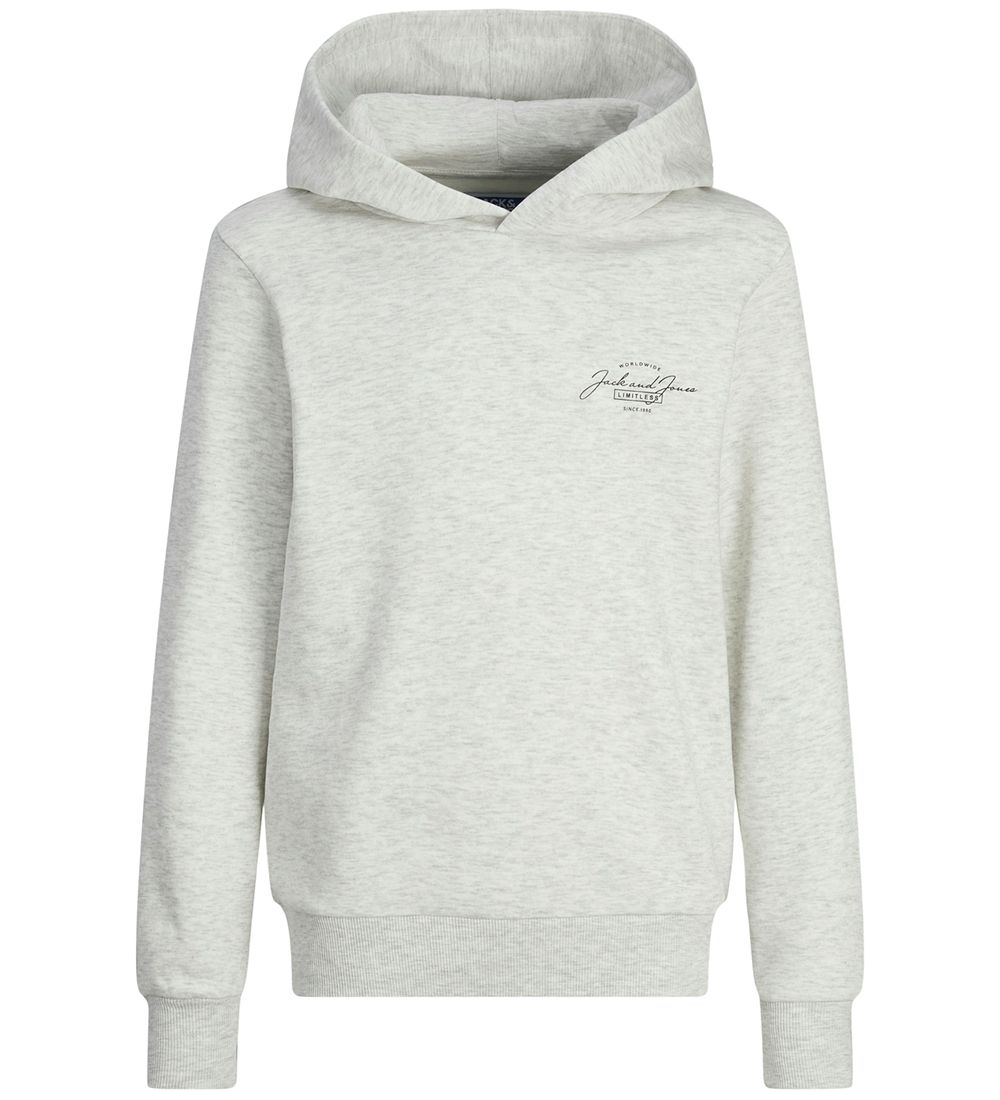 Jack & Jones Hættetrøje - JjFerris - White Melange/SAMLL