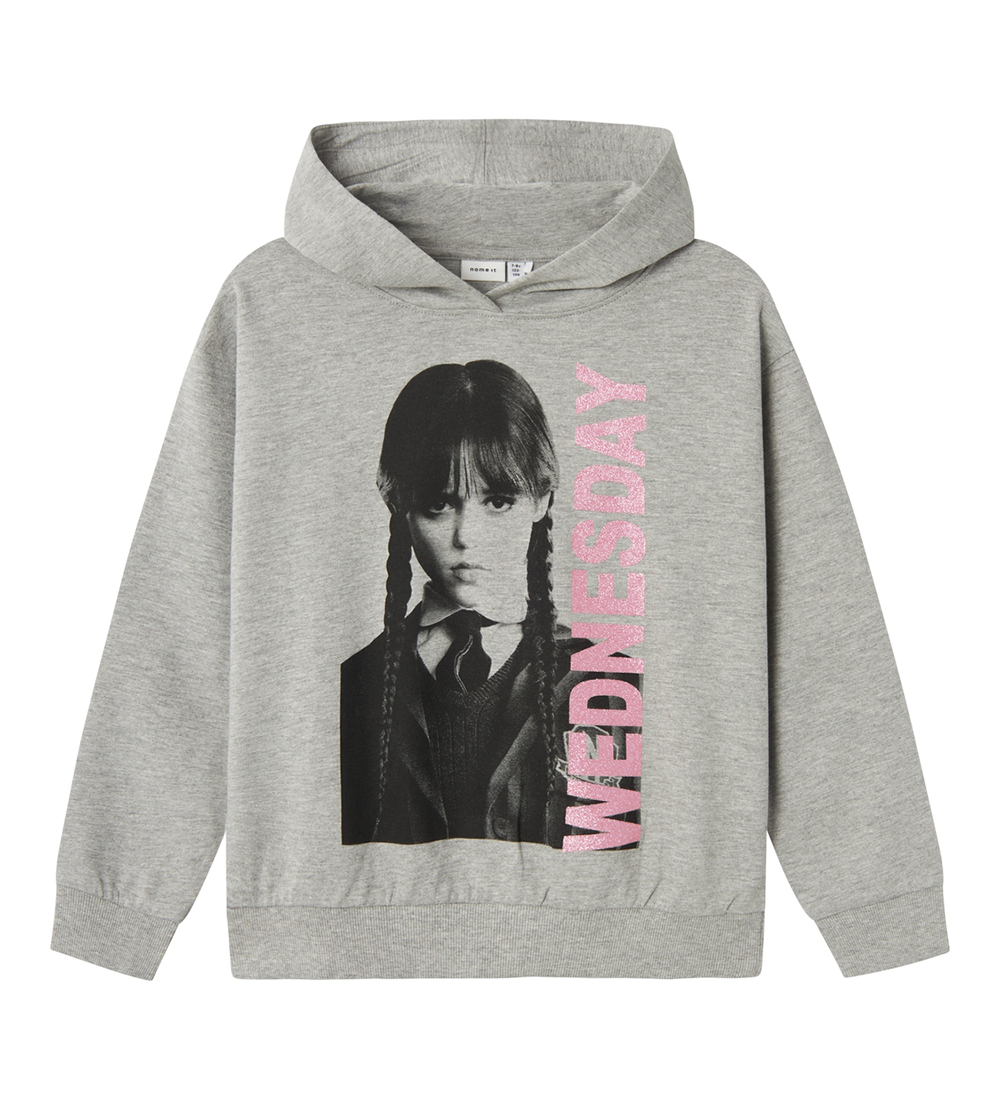 Name It Hættetrøje - NkfJxemi - Wednesday - Grey Melange
