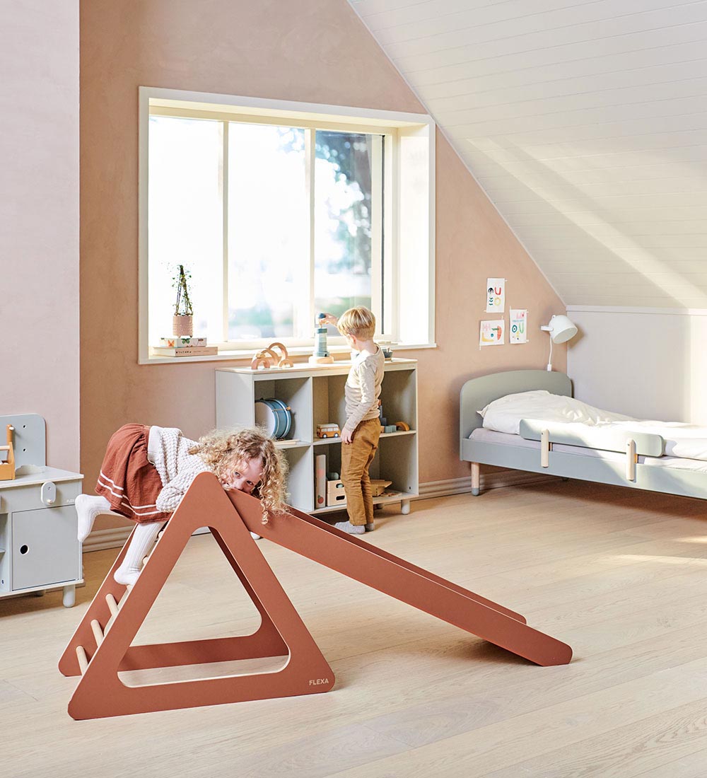Flexa Legetårn m. Rutsjebane - Midi - Play - Blush/Birch Plywood