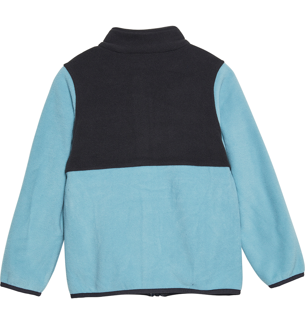 Color Kids Fleecejakke - Stone Blue/Koksgrå/Rosa