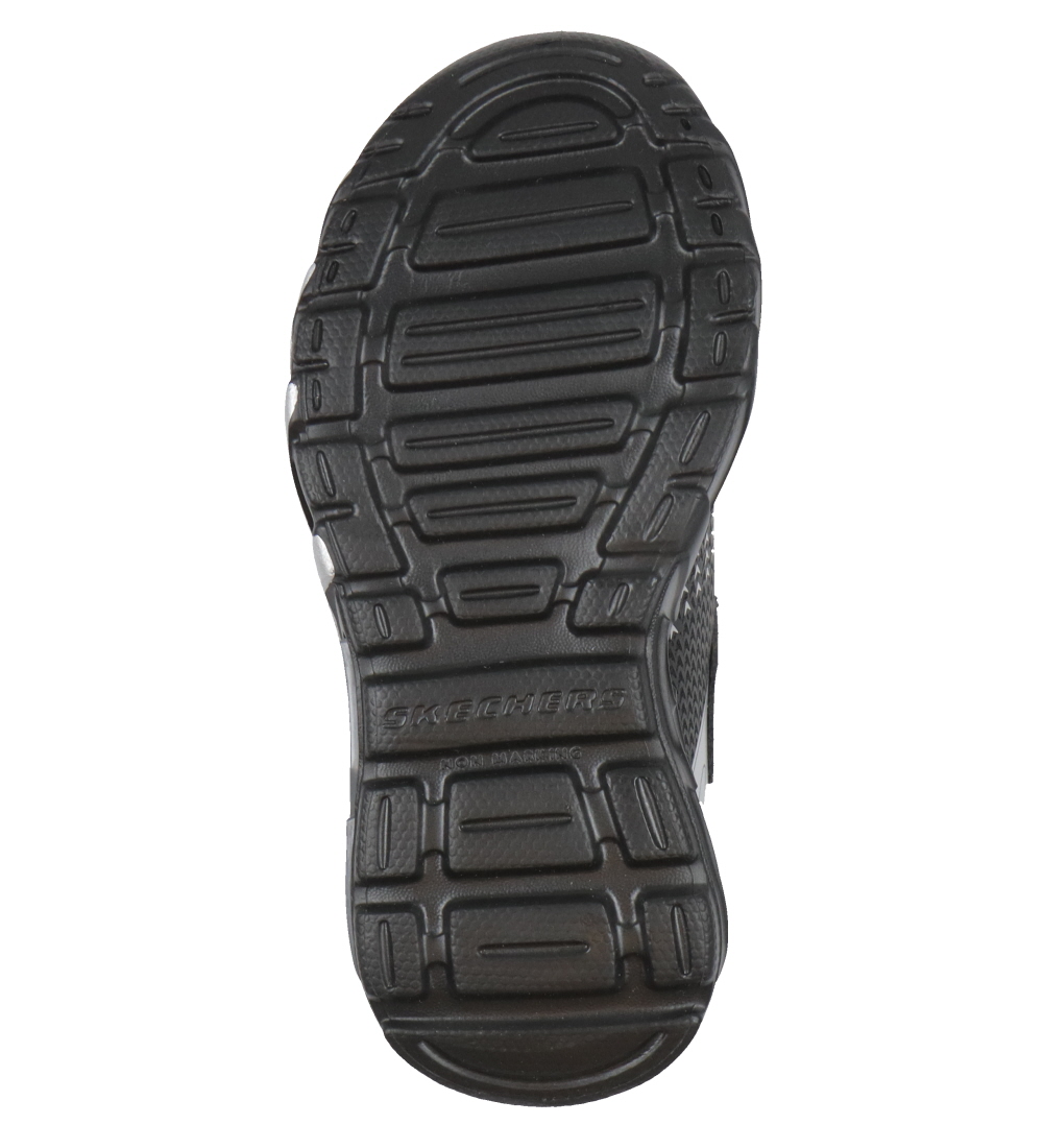 Skechers Sko m. Lys - Flex-Glow Bolt - Black/Silver