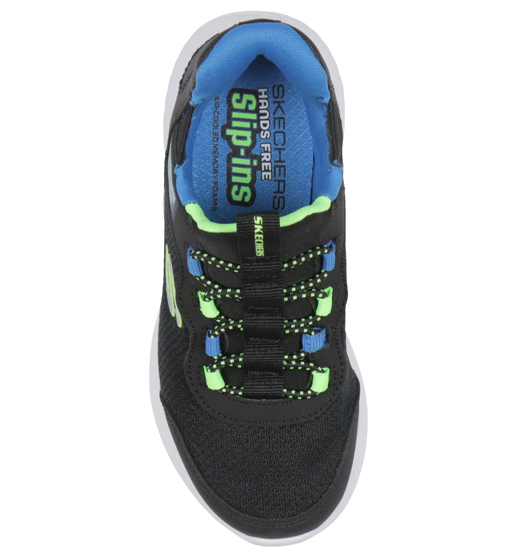 Skechers Sko - Brisk-Burst Slip-Ins - Black/Blue/Lime