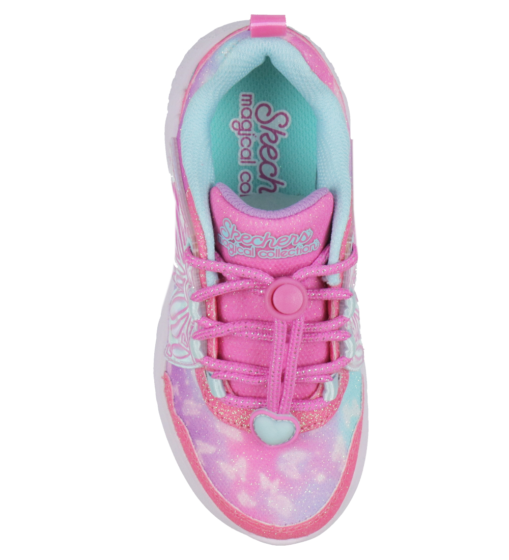Skechers Sko m. Lys - Wing Brites - Pink/Turquoise