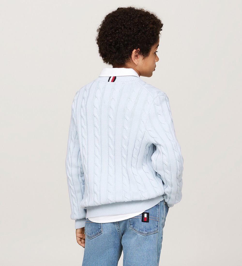 Tommy Hilfiger Bluse - Strik - Essential Cable - Breezy Blue