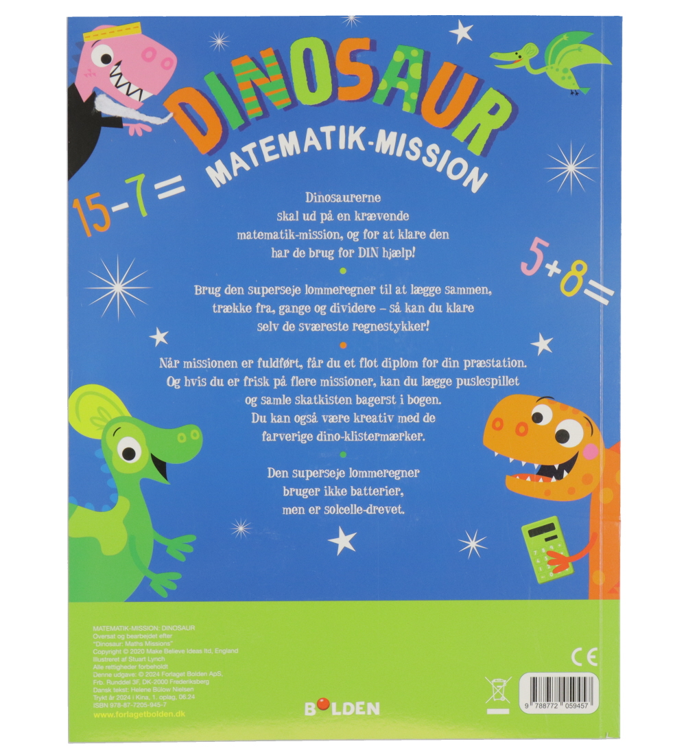 Forlaget Bolden Aktivitetsbog - Dinosaur Matematik-mission - Dan