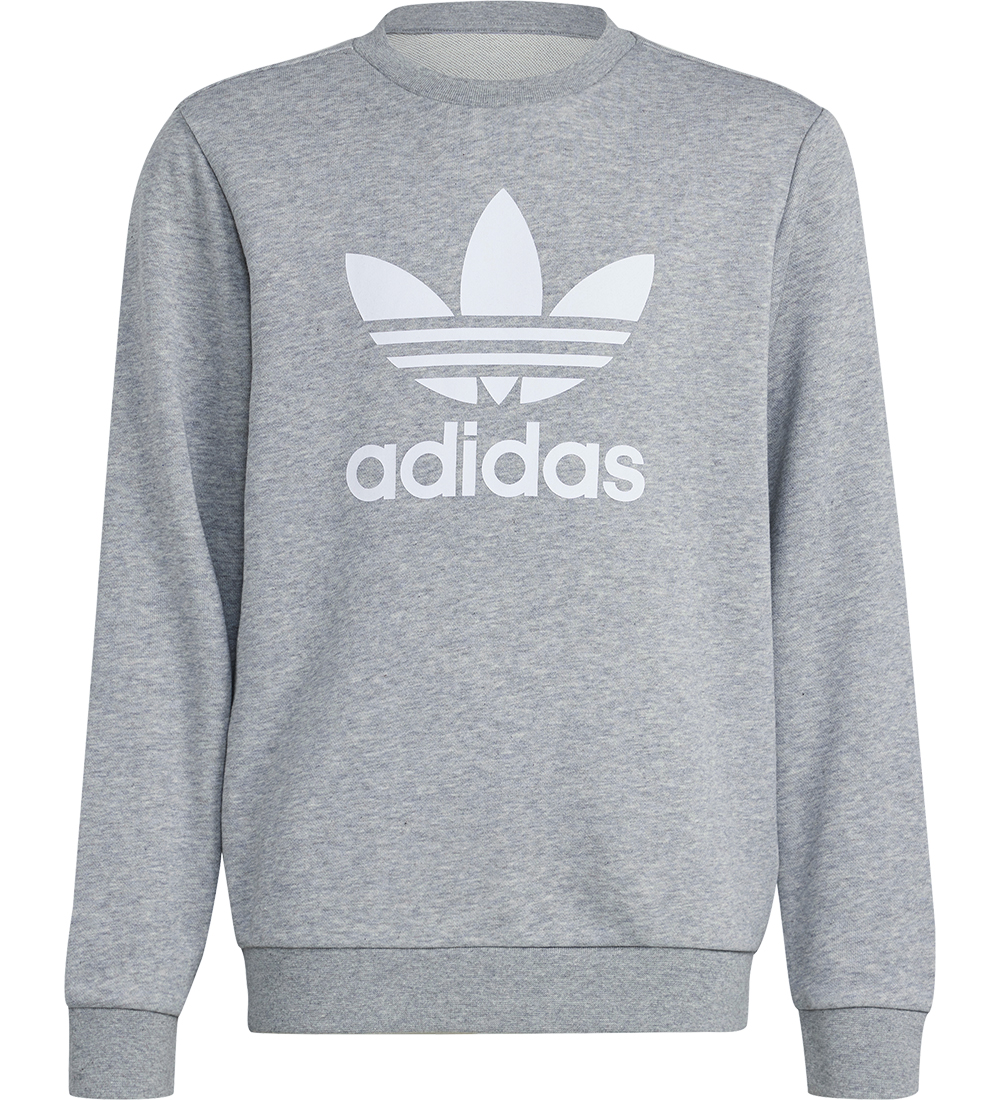 adidas Originals Sweatshirt - trefoil Crew - Gråmeleret