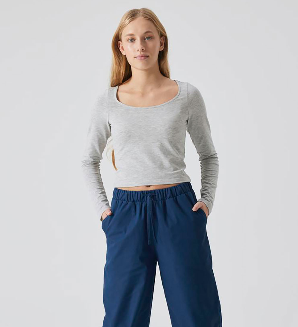 LMTD Bluse - NlfNove - Light Grey Melange
