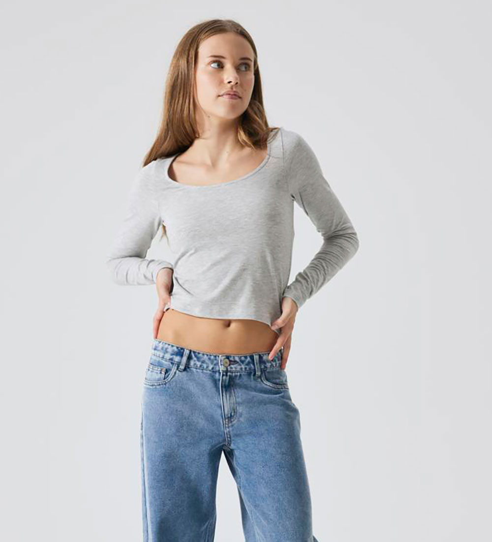 LMTD Bluse - NlfNove - Light Grey Melange