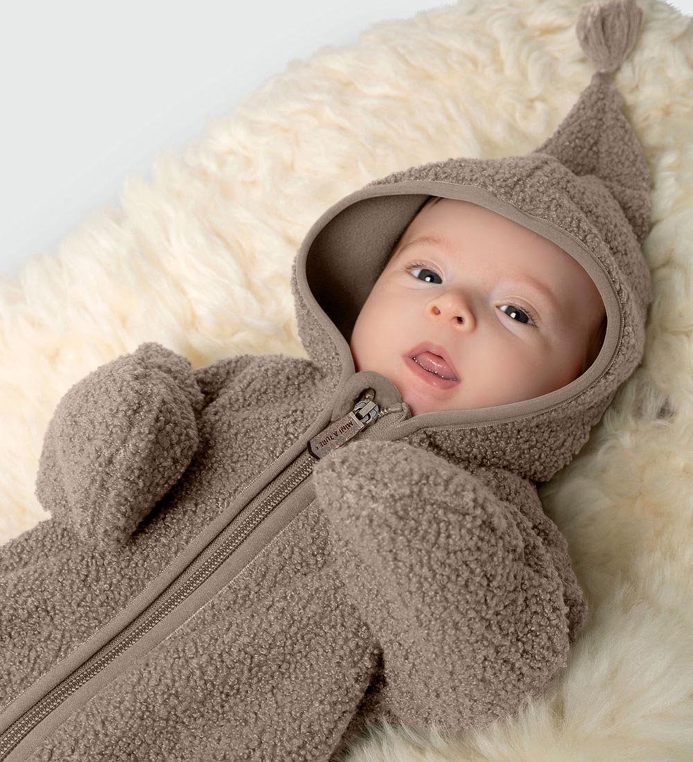 Mini A Ture Fleecedragt - Teddy - MatAdel - Grey Brown
