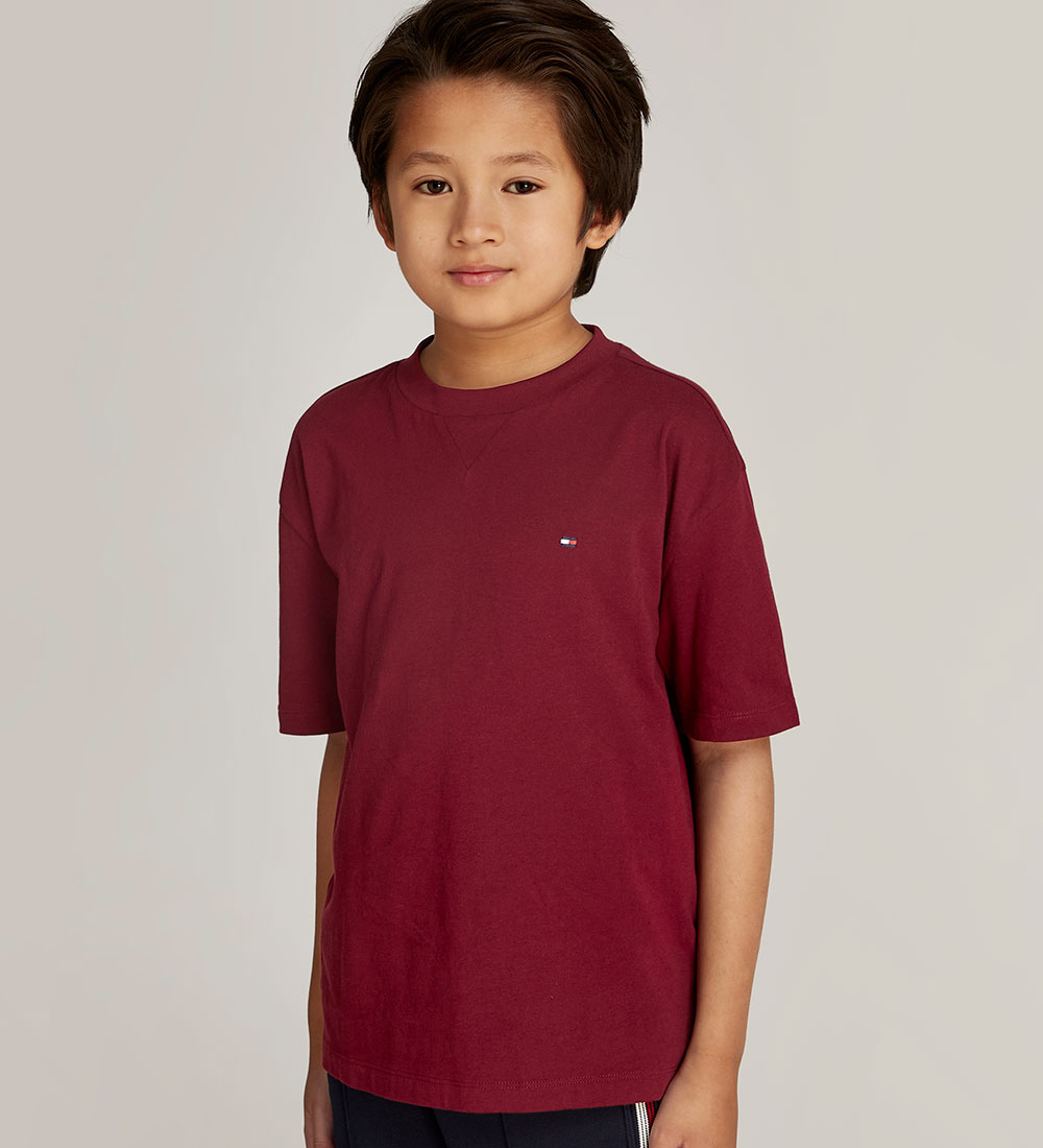 Tommy Hilfiger T-shirt - Essential - Deep Rouge
