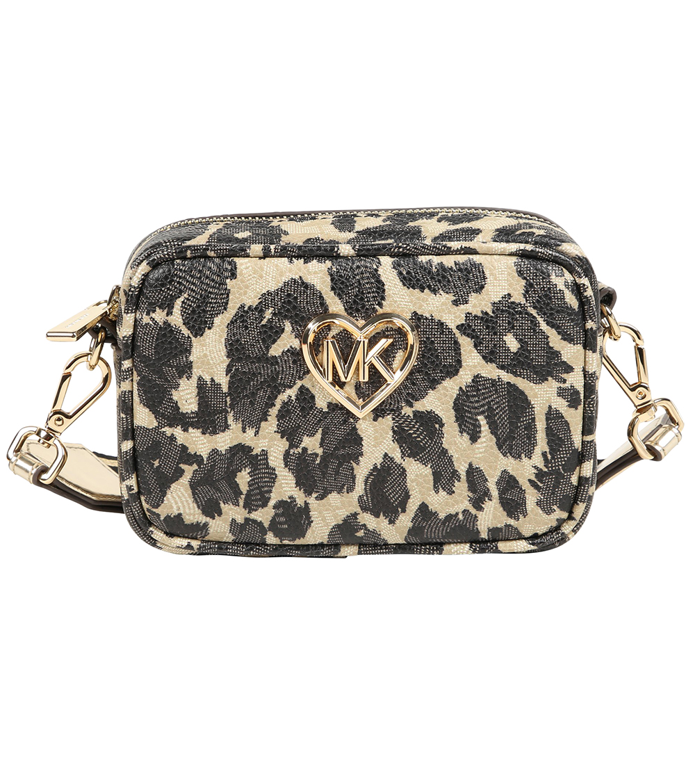 Michael Kors Skuldertaske - Stone m. Leopardprint