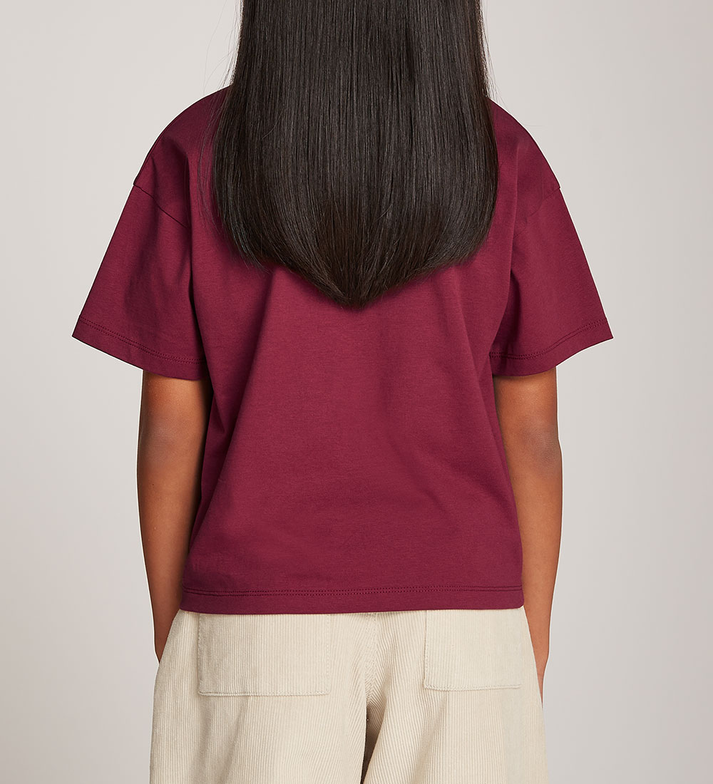 Calvin Klein T-shirt - Ck Logo Boxy - Rich Cherry