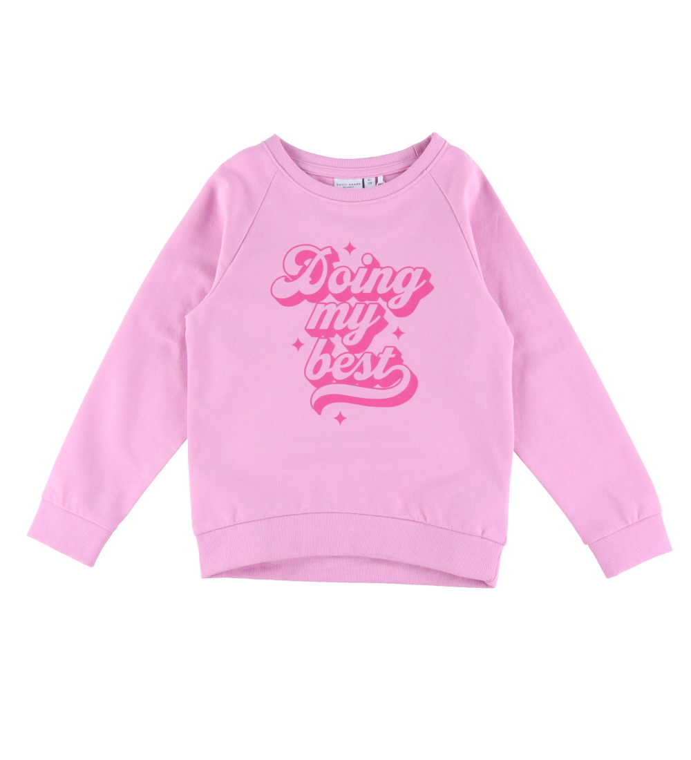 Name It Sweatshirt - NkfVeda - Pastel Lavender/Doing My Best