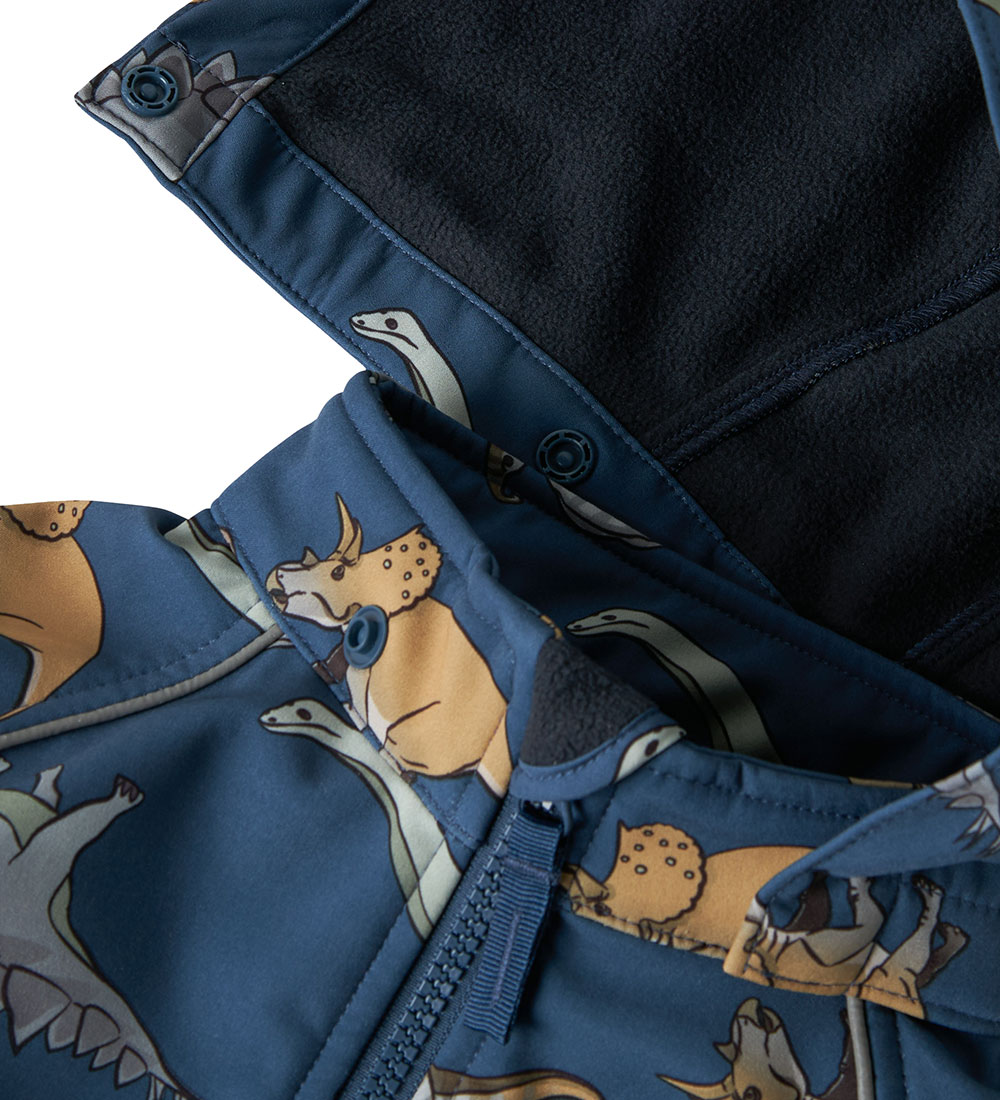 Name It Softshelljakke m. Fleece - NmmAlfa08 - Dark Denim/Dino