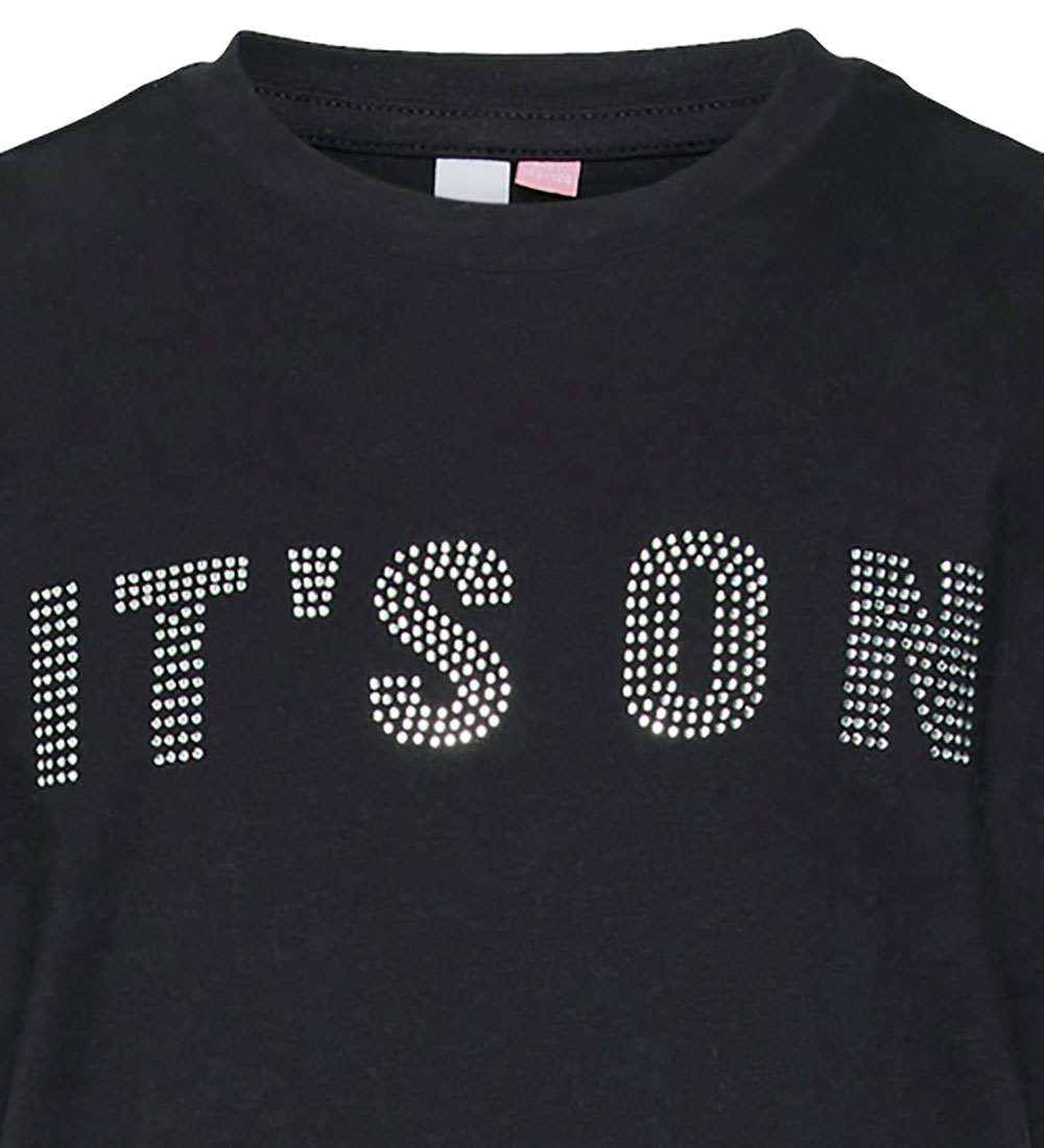 Vero Moda Girl T-shirt - VmStudy - Black/Silver Rhine Stones
