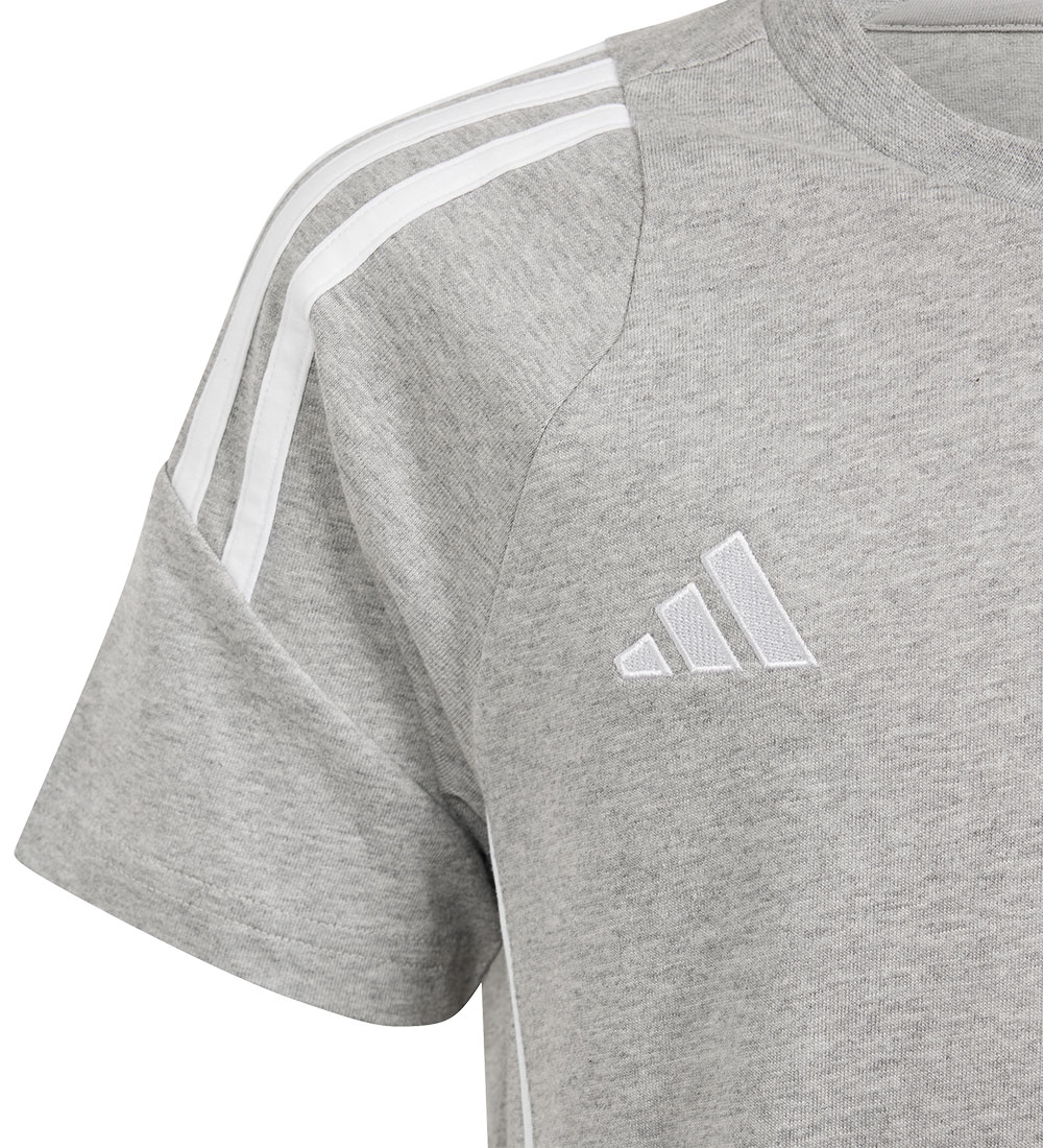 adidas Performance T-shirt - Tiro24 Swteey - Grå/Hvid