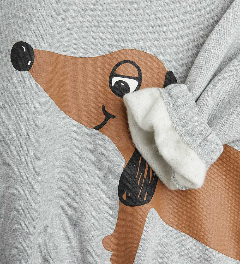 Mini Rodini Sweatshirt - Dog - Grey Melange