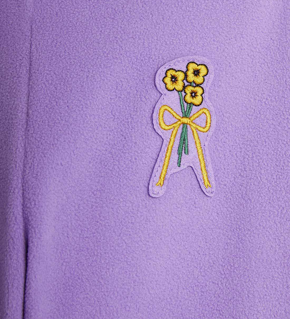 Mini Rodini Fleecebukser - Winter Flowers - Lilla
