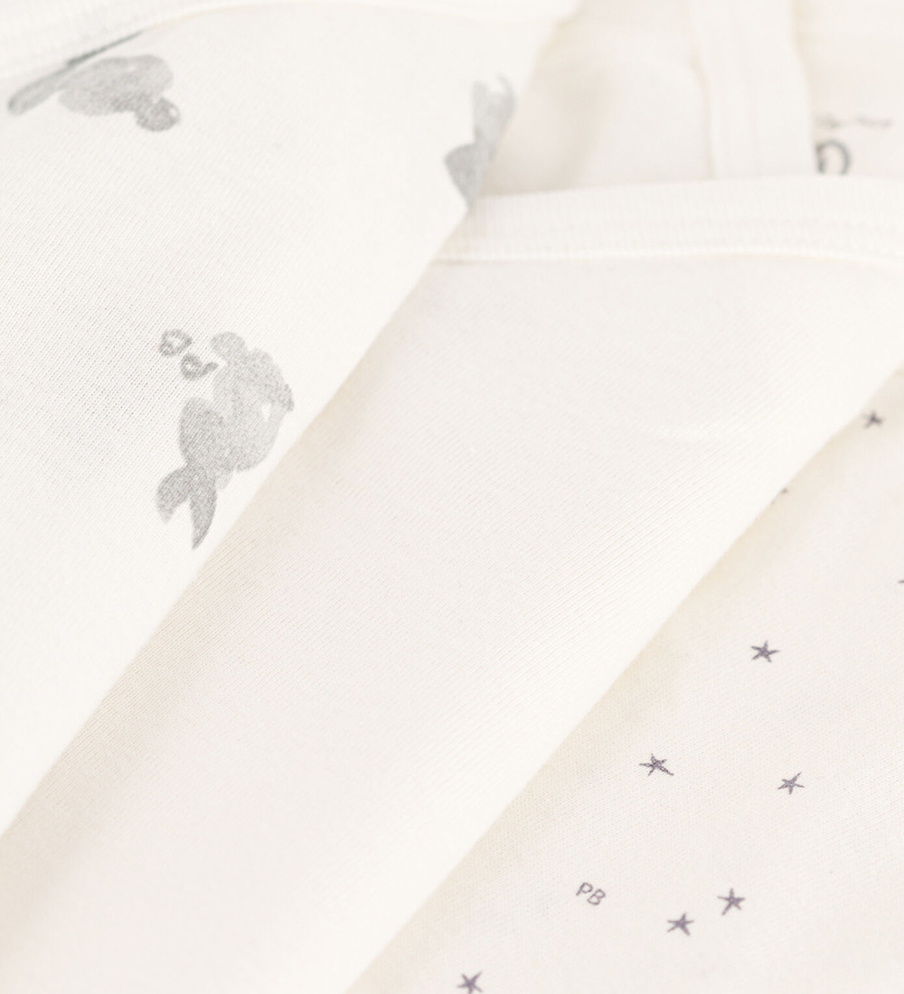 Petit Bateau Slå-om Body l/æ - 3-pak - Hvid
