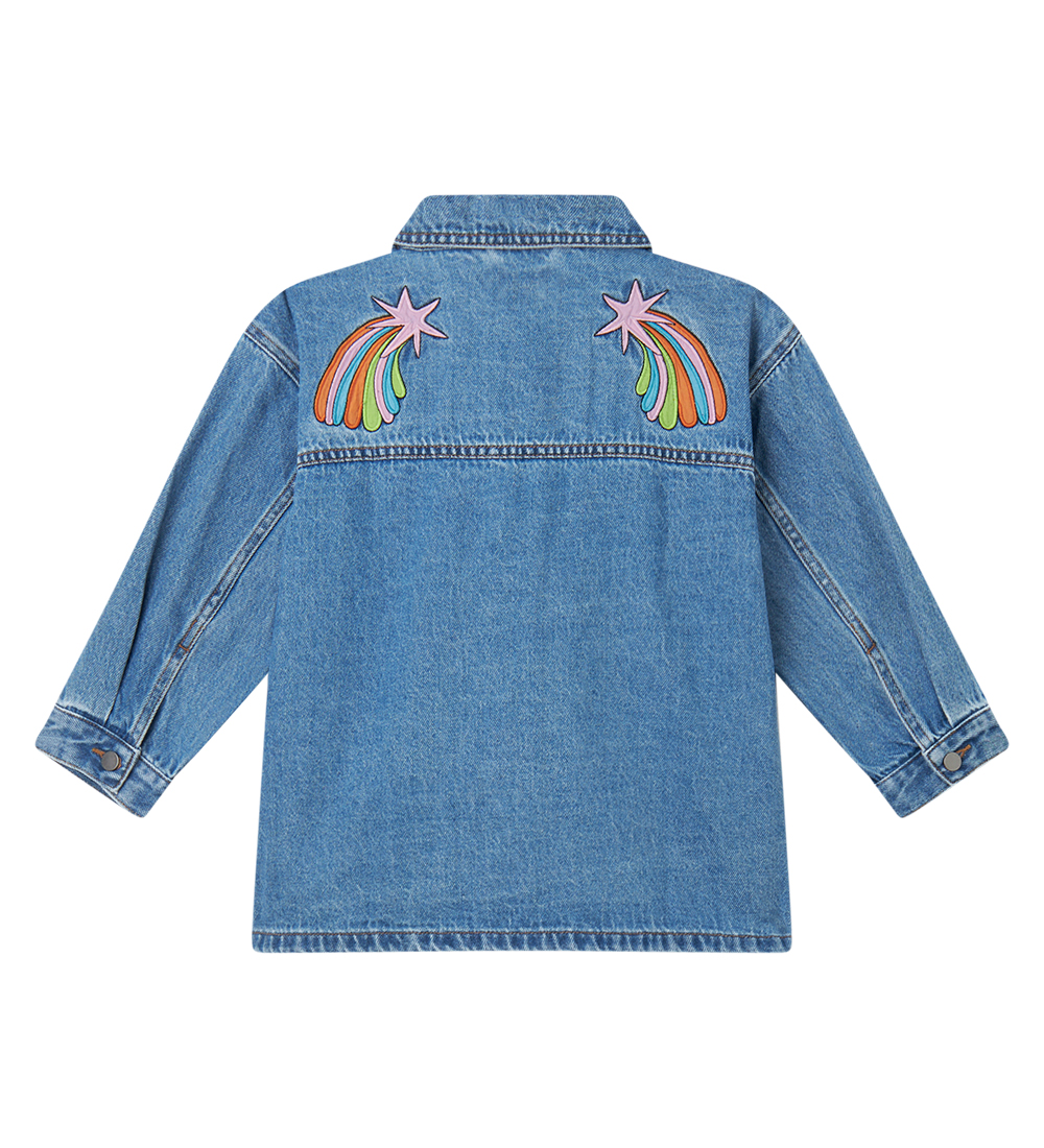 Stella McCartney Kids Denimjakke - Blå m. Stjerneskud
