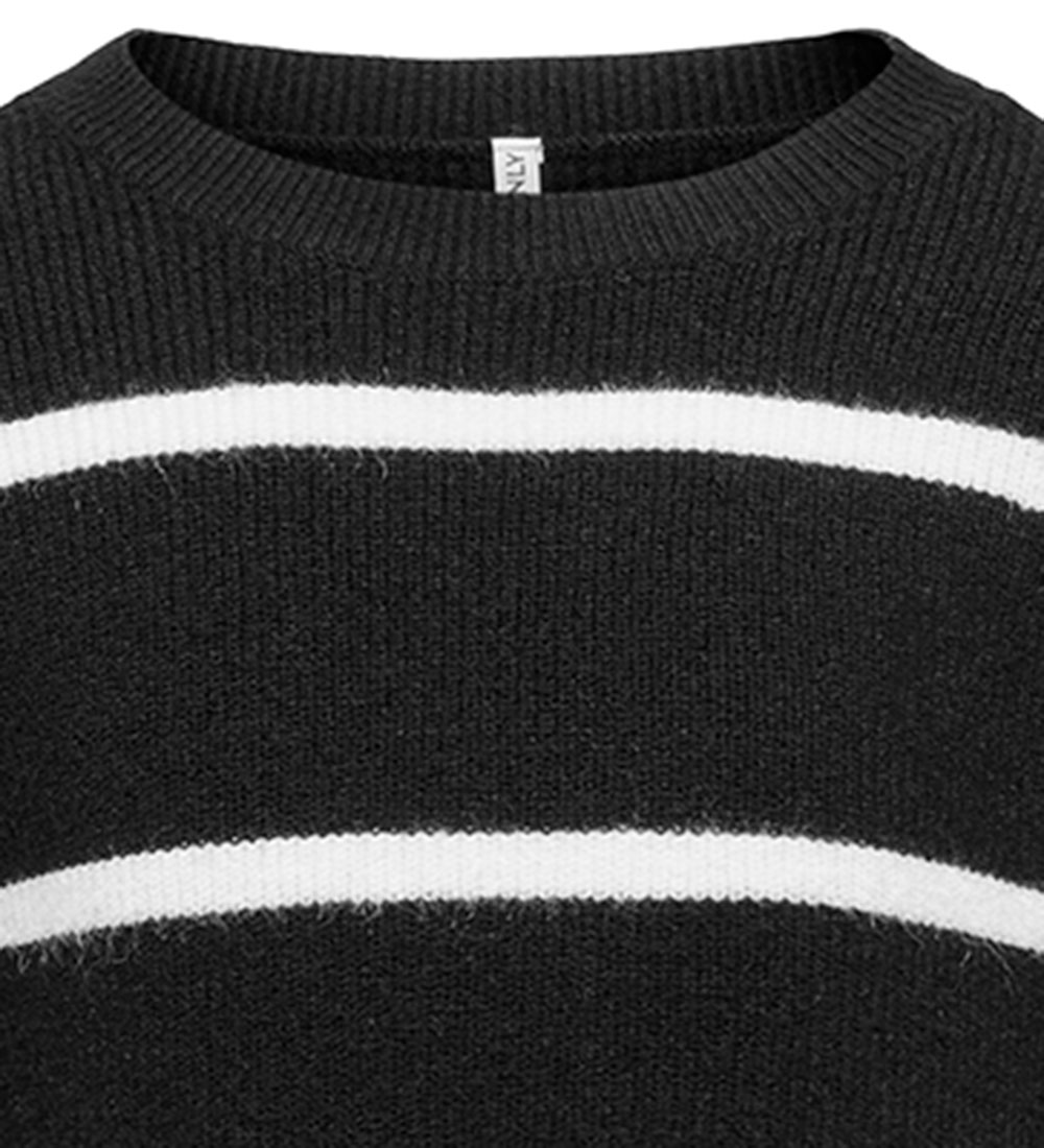 Kids Only Bluse - Strik - KogFranca - Noos - Black/Small Stripe