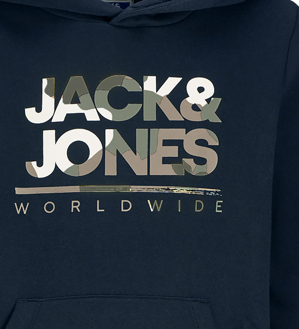 Jack & Jones Hættetrøje - JjLuke - Navy Blazer/Big