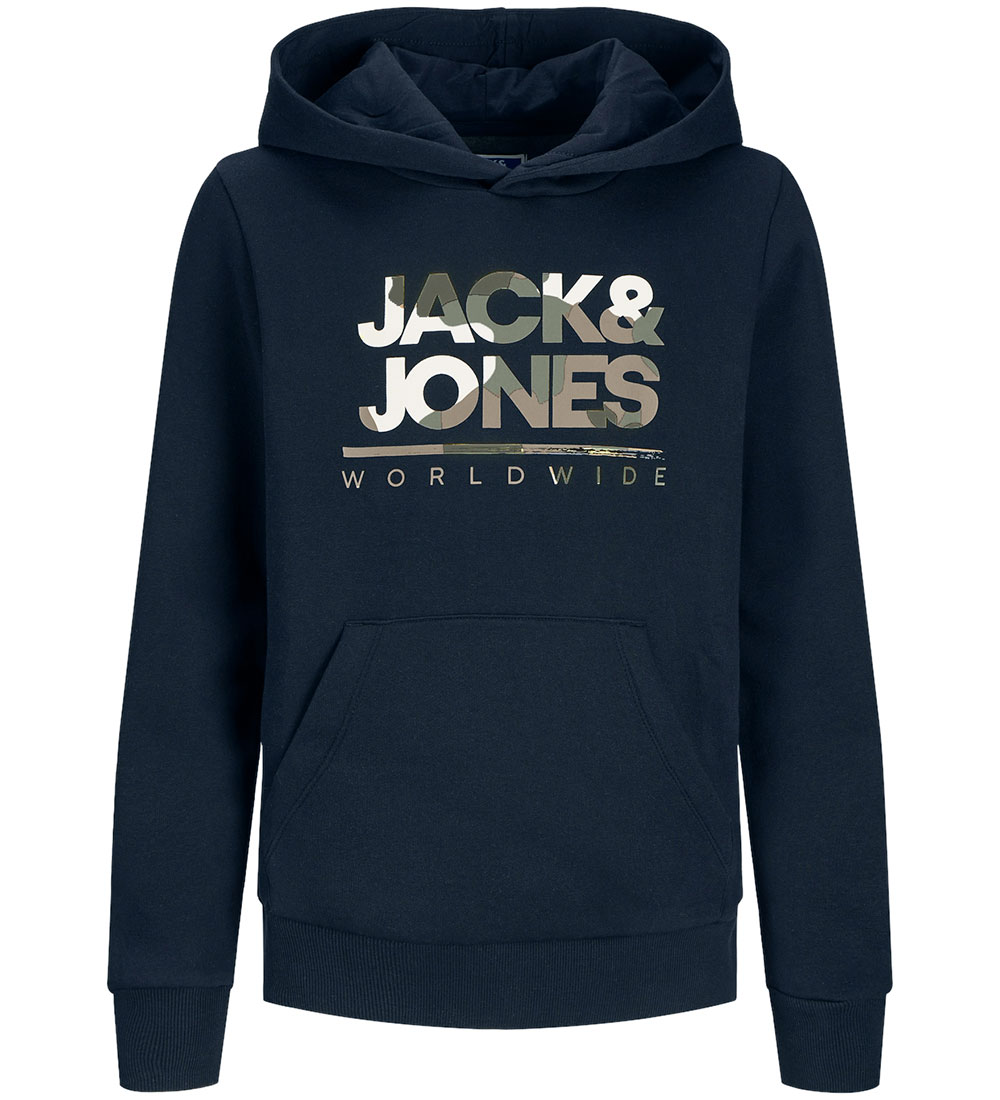 Jack & Jones Hættetrøje - JjLuke - Navy Blazer/Big
