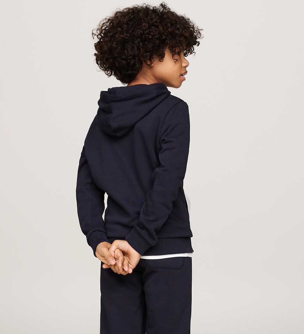 Tommy Hilfiger Hættetrøje - TH Logo Puff - Desert Sky