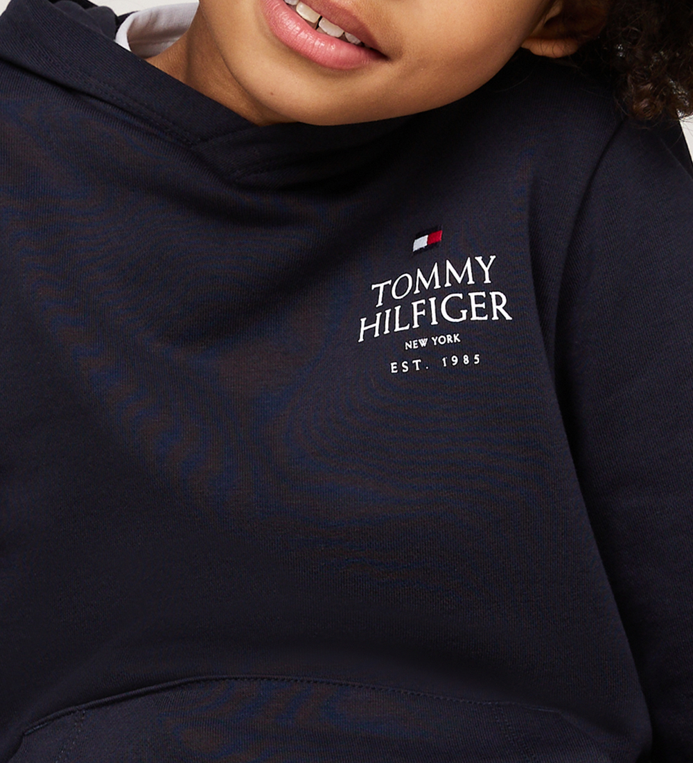 Tommy Hilfiger Hættetrøje - TH Logo Puff - Desert Sky
